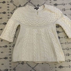 Gap babydoll 3/4 sleeve sweater cream -S